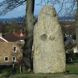 The Statue-Menhir at Castel Church Guernsey